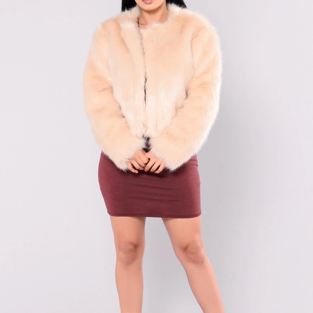 Crop Faux fur jacket